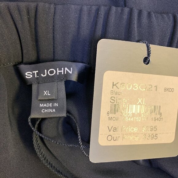 NWT St. John Black Polyester Wide Leg Trousers Size XL - Picture 6 of 8